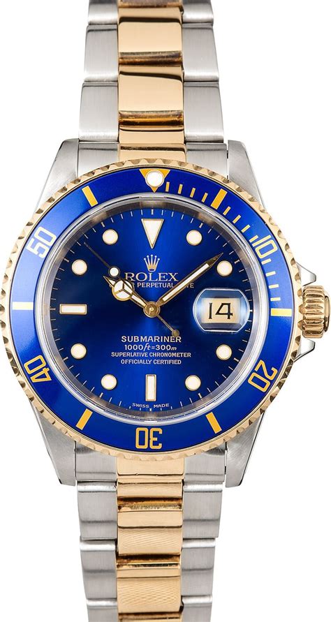 rolex submariner gold and blue